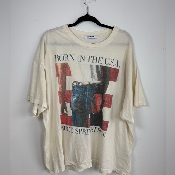 Daydreamer Tops - Daydreamer Bruce Springsteen Born in the USA Graphic Tee OS